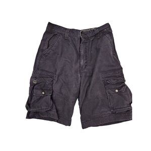 Vintage Y2K Levis Mens Size 33 Black Multi Pocket Hiking Cargo Shorts Camping